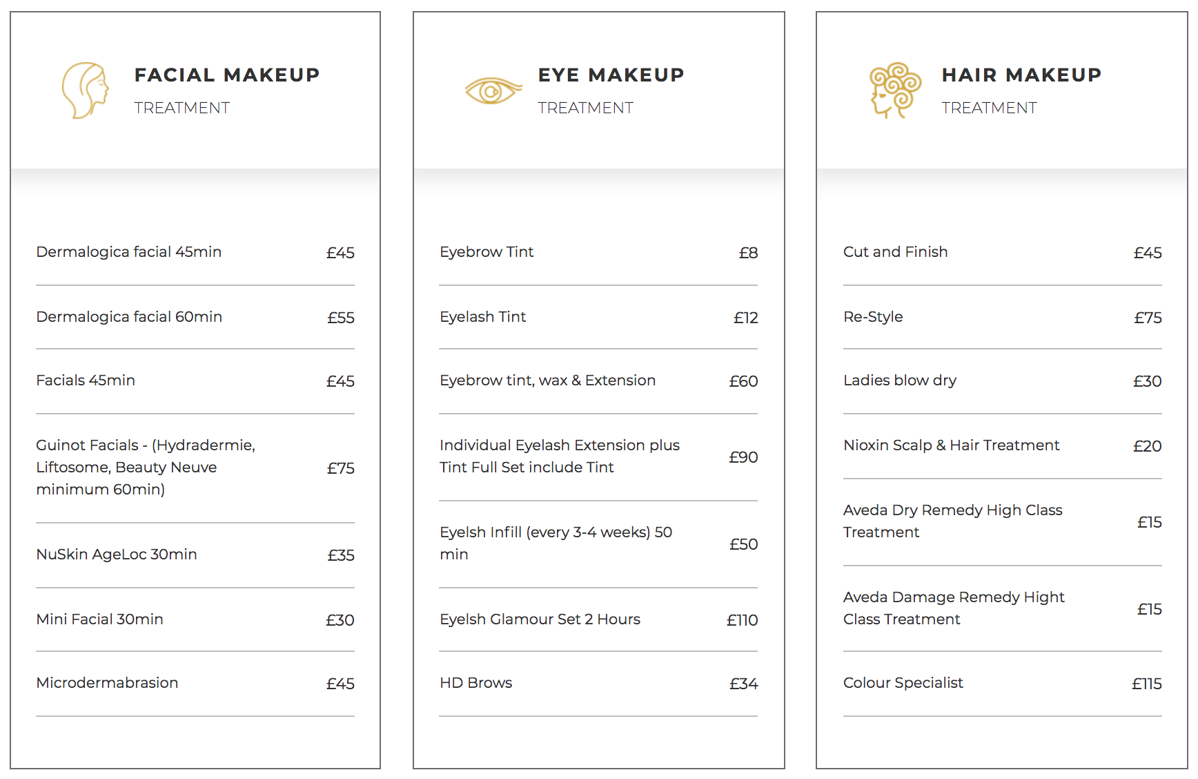 Mina - Beauty Salon Makeup Reservierung WordPress Theme Preislisten